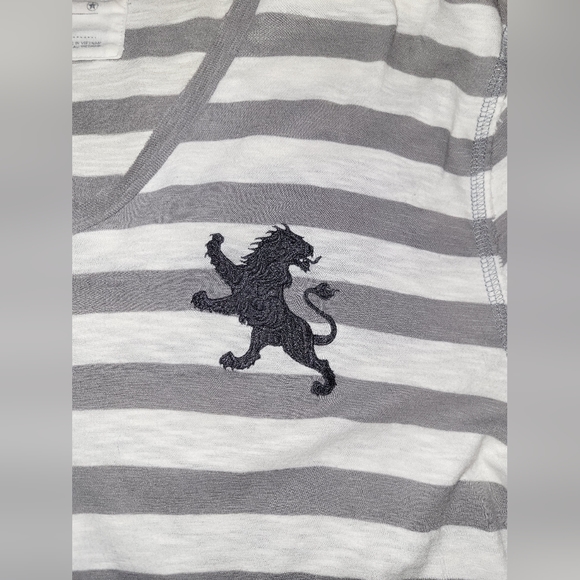 ⚪️ Express Men's Striped Lion Logo V-Neck - Picture 2 of 4